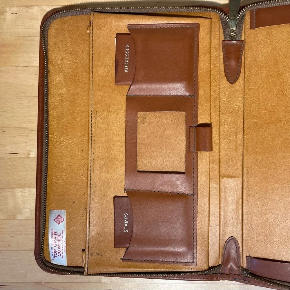 SD Vintage Top Grain Cowhide Portfolio with zipper closure